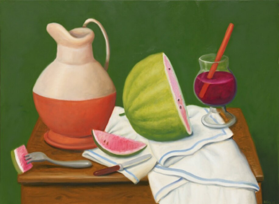 Fernando Botero, Natura morta con anguria, 2013
