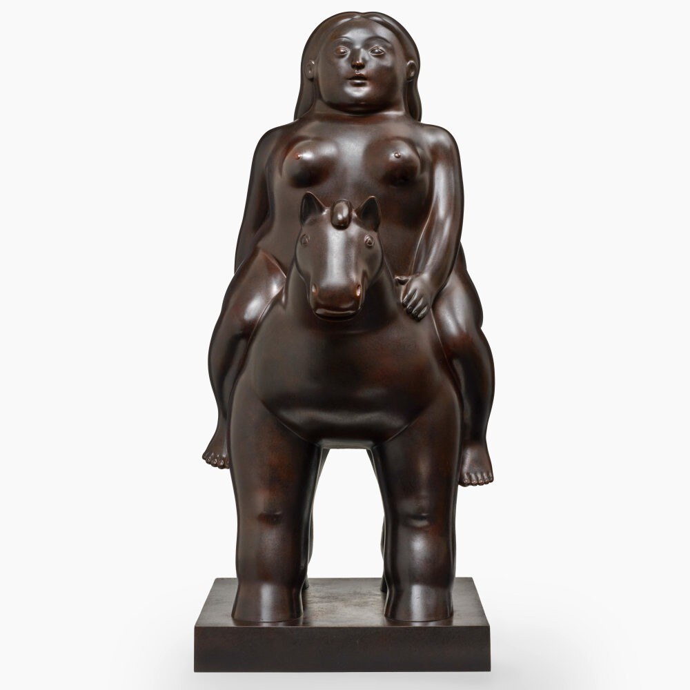 Fernando Botero, Donna a cavallo — bronzo
