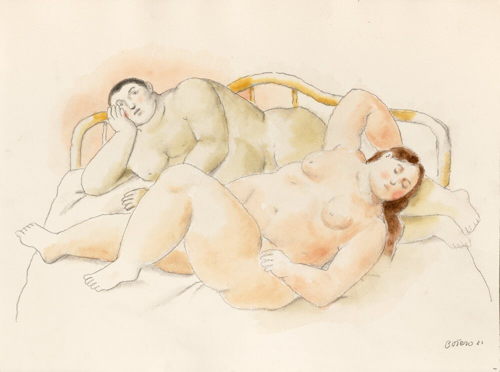 Fernando Botero, Coppia nuda, 2021