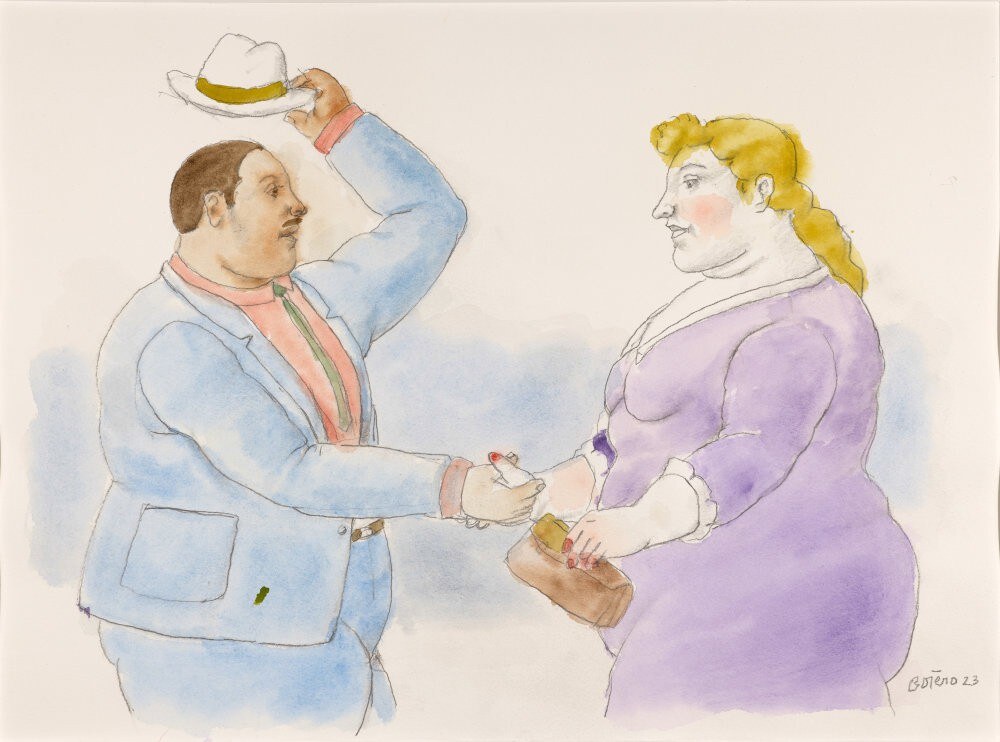 Fernando Botero, Uomo e donna, 2023